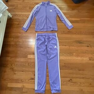Adidas Lavender Tracksuit with White Accents